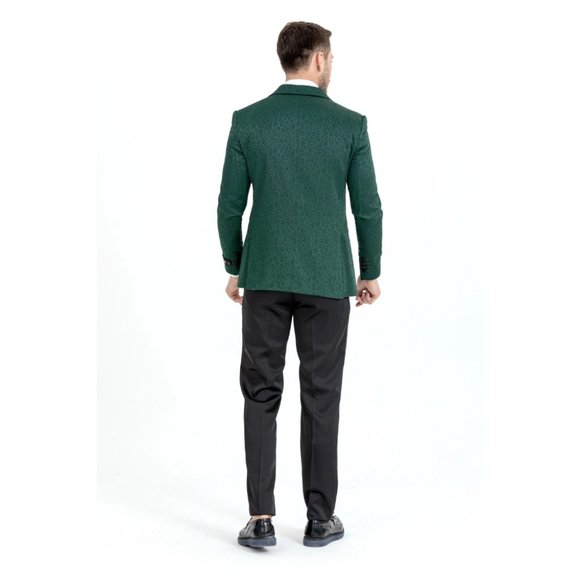 Derman Green Cracked Pattern Textured Fabric Tuxedo - Picture 4 of 7